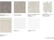 Selection of flooring, carpet, backsplash, countertops, and cabinet samples at 6236 Kenbrook Dr, Tucker, GA 30084