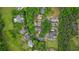 Community aerial view of the neighborhood showcasing lush green landscape, ponds and manicured lawns at 8109 Lawnview, Alpharetta, GA 30022