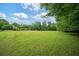 Expansive green field surrounded by mature trees, perfect for recreation and outdoor activities at 8109 Lawnview, Alpharetta, GA 30022