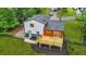 Aerial view of backyard and new deck and stairs at 1355 Tucker Woods Dr, Norcross, GA 30093