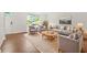 Bright living room with modern furniture, neutral tones, hardwood floors and abundant natural light at 1355 Tucker Woods Dr, Norcross, GA 30093
