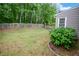 Well-maintained backyard featuring lush lawn, garden space, and a classic picket fence providing privacy at 3381 Grovewood Ln, Duluth, GA 30096