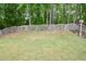 Lush, green backyard with a neatly maintained lawn and a charming picket fence for privacy at 3381 Grovewood Ln, Duluth, GA 30096