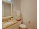 Half bathroom featuring granite countertop and modern fixtures at 3381 Grovewood Ln, Duluth, GA 30096