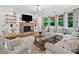 Cozy living room with a stone fireplace, built-in shelves, and plush seating at 4120 Winterberry Rd, Cumming, GA 30040