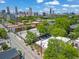 Aerial view showcasing the property's location with a cityscape backdrop and lush greenery in the foreground at 510 Edgewood Ne Ave # 6, Atlanta, GA 30312