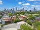 Stunning aerial view of a city skyline with a mix of modern high-rises and charming historic brick buildings at 510 Edgewood Ne Ave # 6, Atlanta, GA 30312