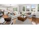 Open-concept living room with hardwood floors, large windows and easy access to kitchen at 3642 River Club Dr, Cumming, GA 30041