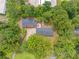 Aerial view of the property showing the two building structures, surrounding trees and the extended driveway at 9 Latimer Rd, Cartersville, GA 30121