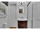 Clean bathroom with walk-in shower and updated vanity at 1125 Lanier Sw Dr, Marietta, GA 30060