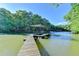 A private dock on the lake with a covered area provides direct water access and recreational opportunities at 975 Timber Lake Trl, Cumming, GA 30041