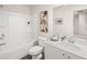 Clean bathroom with white fixtures, modern vanity, and a shower-tub combo at 1337 Magnolia Bend Way # 289, Jonesboro, GA 30238