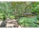 Picturesque backyard featuring a lush garden, decorative string lights, and stone features for outdoor enjoyment at 2167 Tanglewood Rd, Decatur, GA 30033