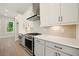 Modern kitchen featuring white cabinets, stainless steel appliances, and light quartz countertops at 2202 Carlton Ct # 7, Atlanta, GA 30318
