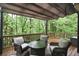 Relaxing outdoor patio featuring a seating area with wooded scenery at 7249 Village Creek Trce, Atlanta, GA 30328