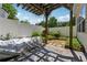 Relax in this quaint backyard featuring a patio area, pergola, and privacy fence at 109 Windcroft Nw Cir, Acworth, GA 30101