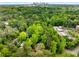 Aerial view of lush tree-lined neighborhood with homes and city skyline at 504 Kingswood Nw Ln, Atlanta, GA 30305