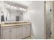 Bathroom with double vanity, granite countertops and separate tiled walk-in shower at 504 Kingswood Nw Ln, Atlanta, GA 30305