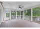 Screened-in back porch overlooking the lake and woods at 160 Old Mill Ct, Fayetteville, GA 30214