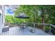 Spacious deck with an outdoor seating, umbrella, grill and a beautiful green backyard view at 2043 Mason Mill Rd, Decatur, GA 30033