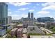 An aerial view showcasing a mix of modern buildings, apartment complexes, and vibrant city living at 860 Peachtree Ne St # 1712, Atlanta, GA 30308