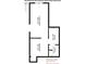 ADU floorplan featuring a bedroom, bathroom, living room, and storage sheds for water heater and furnace at 96 Dartmouth Ave, Avondale Estates, GA 30002