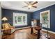 Home office with hardwood floors, bay window, and custom paint at 96 Dartmouth Ave, Avondale Estates, GA 30002