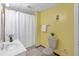 Bathroom with walk-in shower, tile floor and a neutral wall color at 222 Mossy Pl, Alpharetta, GA 30005
