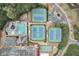 Aerial view showcasing the community pool, tennis courts, and other recreational facilities at 331 Franklin Ln, Acworth, GA 30102