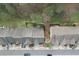 Aerial view of the community showcasing the layout of the houses, street, and landscaping at 331 Franklin Ln, Acworth, GA 30102