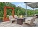 Inviting patio with a modern fire pit and comfortable seating, perfect for outdoor entertaining and relaxation at 4775 Wyat Farm Overlook, Cumming, GA 30040