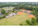 Aerial view of well-maintained baseball and softball fields, showing athletic amenities near the property at 6204 Santa Fe Pkwy, Atlanta, GA 30350