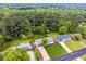 Expansive aerial view of a quaint home surrounded by lush green trees at 3757 Cindy Dr, Douglasville, GA 30135