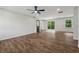 Inviting living space featuring modern flooring, abundant natural light, and an easy access door to the kitchen at 3757 Cindy Dr, Douglasville, GA 30135