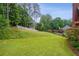 A lush green backyard that is fenced in, and spacious at 9545 Kingston Crossing Cir, Alpharetta, GA 30022