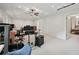 Bright living room with recessed lighting, ceiling fan, and beige walls at 1243 Williamswood Pointe, Decatur, GA 30033