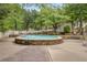 Community pool with brick paver patio surrounded by lush trees at 203 Bridge Se Ln, Smyrna, GA 30082