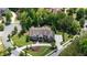 Aerial view of home with mature trees highlighting landscaping, circular drive, and putting green at 341 Carl Sanders Dr, Acworth, GA 30101