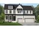 Charming two-story home with a black roof, white brick and siding, with a two-car garage and green front yard at 7460 Trotting Trl, Cumming, GA 30040