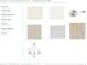 A curated selection of interior finishes including paint colors, door hardware, flooring and lighting choices at 7460 Trotting Trl, Cumming, GA 30040
