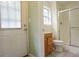 Bathroom with a modern vanity, shower, and wood floors at 1341 Timbercrest Ct, Lawrenceville, GA 30045