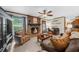 Bright living room featuring a brick fireplace and cozy furniture at 1541 Eldonlas Ct, Stone Mountain, GA 30087