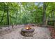Outdoor fire pit with stone surround, perfect for evening gatherings in a tranquil wooded setting at 4842 Registry Nw Dr, Kennesaw, GA 30152