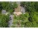 Scenic aerial view of home and property with mature, verdant landscaping at 95 Whitlock Sw Ave, Marietta, GA 30064