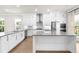 Stylish kitchen featuring white cabinets, stainless steel appliances, a spacious island, and an open layout at 219 Phillips Ln, Alpharetta, GA 30009