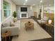 Open-concept living area featuring a fireplace, hardwood floors, and seamless kitchen access at 2851 Headland Dr, East Point, GA 30344