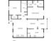 Detailed floor plan showcasing the layout with bedrooms, bathrooms, living room, and kitchen at 607 Park Ridge Cir, Marietta, GA 30068