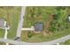 An aerial view looking down on the home and the surrounding landscaping at 130 W Pier Way, Fayetteville, GA 30214