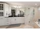 Bathroom featuring double vanity, shower with glass enclosure and separate tub at 130 W Pier Way, Fayetteville, GA 30214