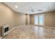 Finished basement with tile flooring and access to the outdoors; a versatile space for a home gym or entertainment at 4561 Jenkins Way, Douglasville, GA 30135